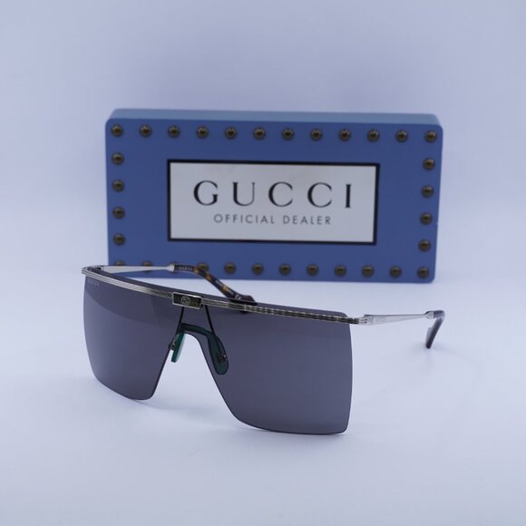 Gucci GG1096S 001 Shield Sunglasses - Silver/Grey - Picture 6 of 12